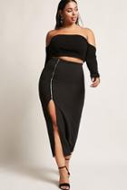 Forever21 Plus Size Zip-front Maxi Skirt