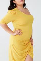 Forever21 Plus Size One-shoulder Asymmetrical Ruched Dress