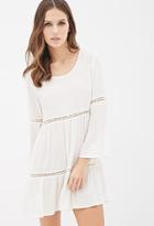 Forever21 Crochet-paneled Bell Sleeve Peasant Dress