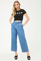Forever21 Pleated Wide-leg Jeans