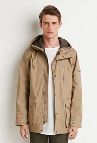 21 Men Hooded Utility Jacket