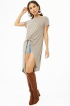 Forever21 London Rose Knot-hem High-low Top