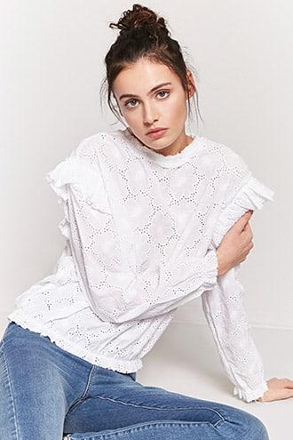 Forever21 Floral Pinhole Top