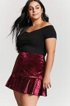 Forever21 Plus Size Crushed Velvet Skirt