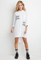 Forever21 Side Graphic Longline Shirt