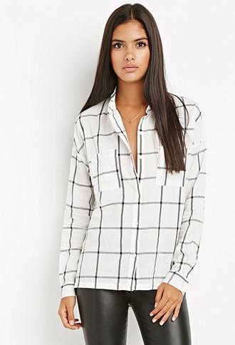 Love21 Vented Windowpane Check Shirt