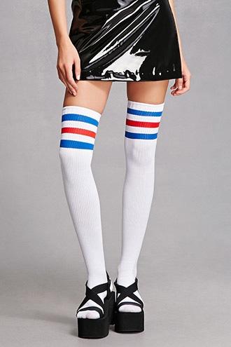 Forever21 Varsity Stripe Thigh-high Socks