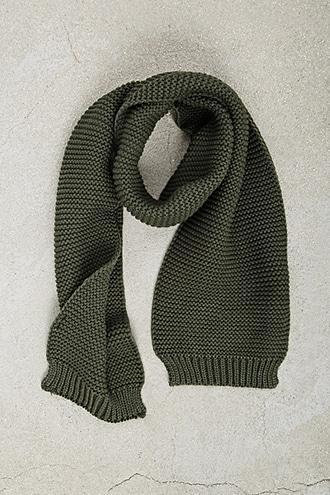 21 Men Olive Men Purl Knit Scarf