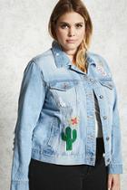 Forever21 Plus Size Patched Denim Jacket