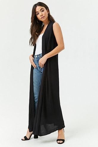 Forever21 Self-tie Longline Vest