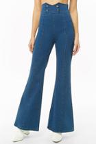 Forever21 High-waist Button-front Flare Jeans