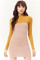 Forever21 Sweater-knit Plaid Cami Bodycon Dress