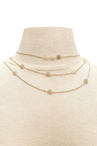 Forever21 Layered Floral Disc Necklace