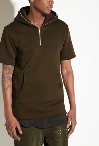 21 Men Men's  Intd Longline Hoodie (olive)