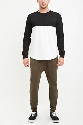 Forever21 Paneled Drawstring Sweatpants