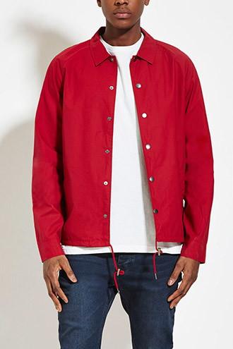 21 Men Men's  Mens Drawstring-hem Cotton Jacket
