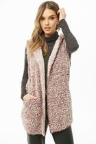 Forever21 Faux Shearling Hooded Teddy Vest