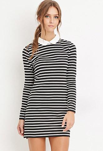Forever21 Collared Stripe Shift Dress