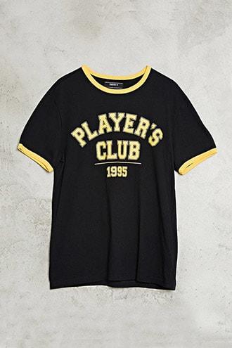 Forever21 Players Club Graphic Ringer Tee