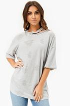 Forever21 Oversized Distressed Knit Tee