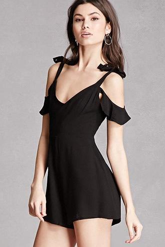 Forever21 Lush Open-shoulder Romper
