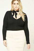 Forever21 Plus Women's  Black Plus Size Choker Top