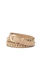 Forever21 Nude Braided Faux Leather Belt