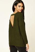 Forever21 Women's  Purl Knit Cutout Sweater