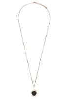 Forever21 Longline Faux Stone Necklace (antic Gold/black)