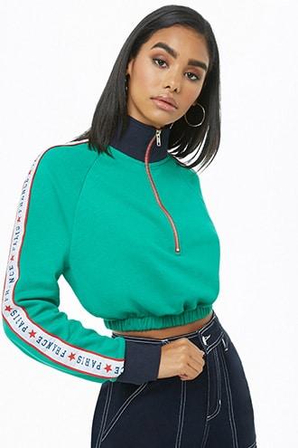 Forever21 Colorblock Paris Graphic Joggers