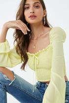Forever21 Chiffon Smocked Crop Top