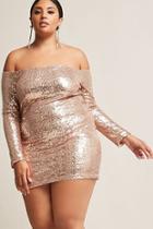Forever21 Plus Size Sequin Off-the-shoulder Mini Dress