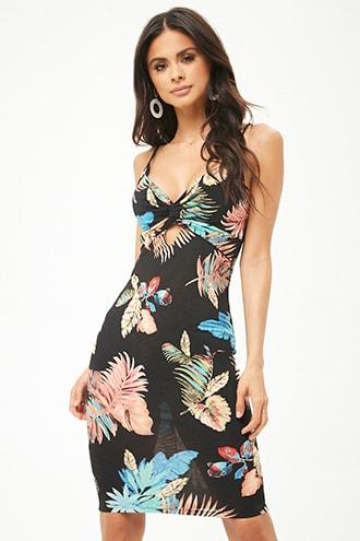 Forever21 Tropical Leaf Print Cami Dress