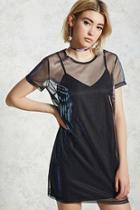 Forever21 Metallic Mesh T-shirt Dress