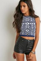 Forever21 Geo-patterned Crop Top