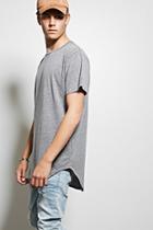 21 Men Men's  Heather Grey Mnml Heathered Longline Tee