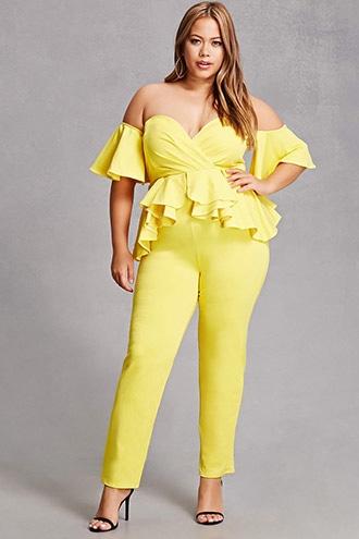 Forever21 Plus Size Peplum Jumpsuit