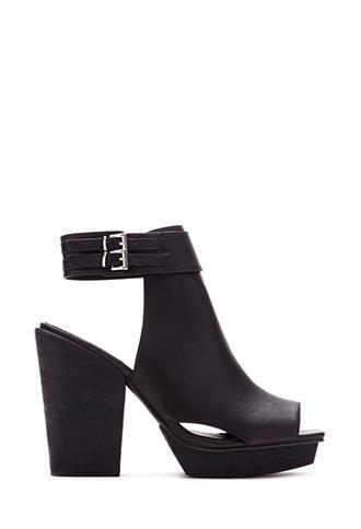 Forever21 Faux Leather Cutout Booties Black 10