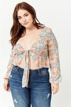Forever21 Plus Size Paisley Tie-front Top