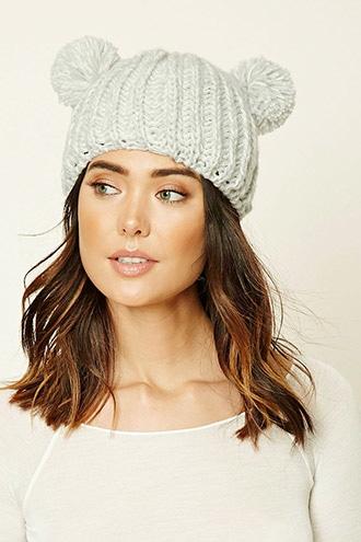 Forever21 Women's  Pom-pom Ears Beanie