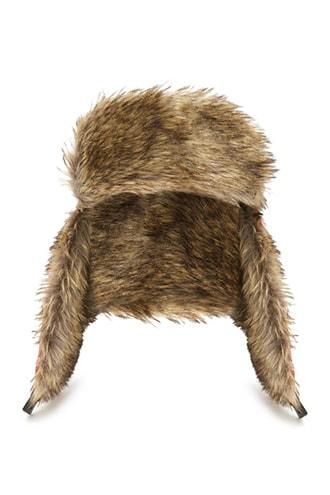 Forever21 Faux Fur Plaid Trapper Hat