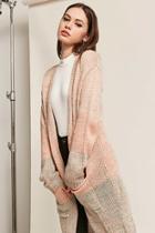 Forever21 Marled Purl-knit Open-front Cardigan