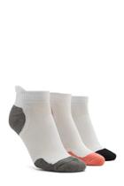 Forever21 Women's  Coral & White Active Ankle Socks - 3-pack