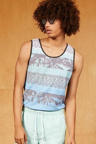 Forever21 Ocean Current Abstract Tank Top