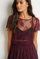 Forever21 Scalloped Floral Lace Top
