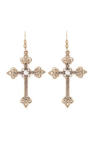 Forever21 Cross Filigree Earrings