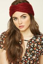 Forever21 Rust Ribbed Knit Crisscross Headwrap