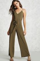 Forever21 Wide-leg Belted Jumpsuit
