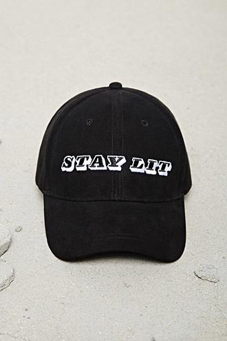 Forever21 Men Stay Lit Embroidered Cap