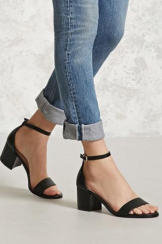 Forever21 Faux Leather Ankle-strap Heels